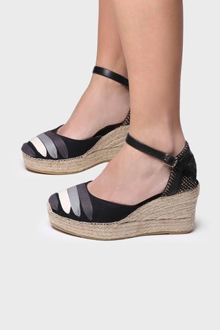 Alpargatas com cunha Preto - Preto