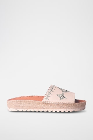 Mules com plataforma Bege - Bege