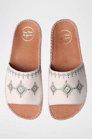 Mules com plataforma Bege - Bege