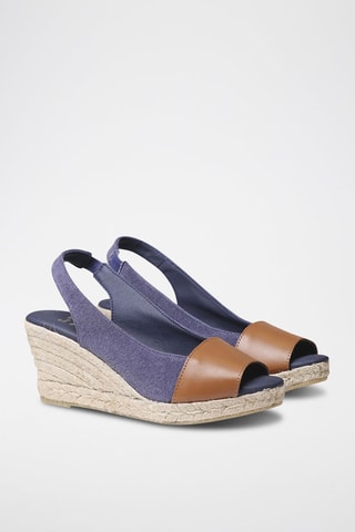 Sandálias com cunha Marina - Azul - Azul