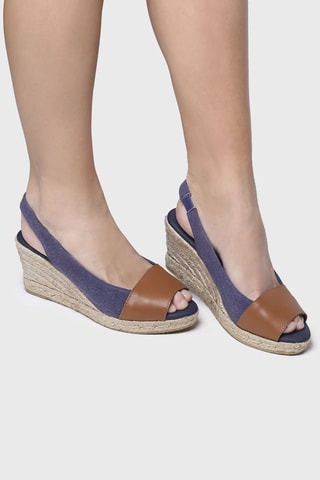 Sandálias com cunha Marina - Azul - Azul