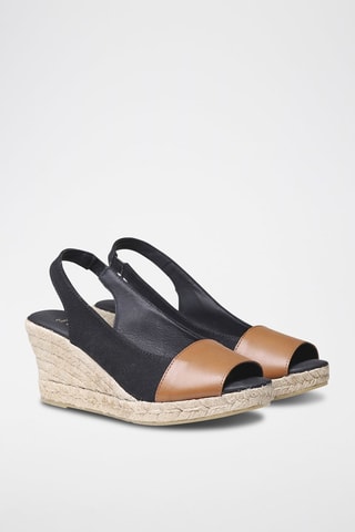 Sandálias com cunha Marina - Azul - Preto
