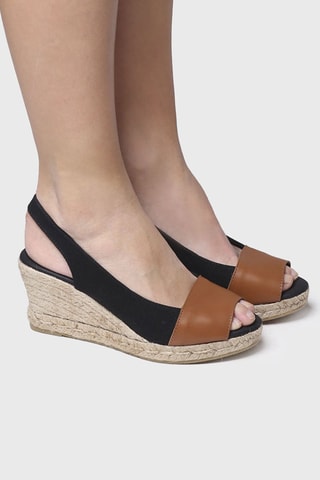 Sandálias com cunha Marina - Azul - Preto