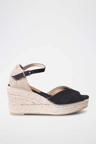 Alpargatas com cunha Lua-Nt - Preto - Preto