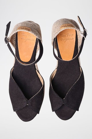 Alpargatas com cunha Lua-Nt - Preto - Preto