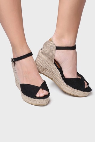 Alpargatas com cunha Lua-Nt - Preto - Preto