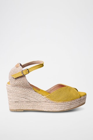 Alpargatas com cunha Lua-Nt - Preto - Amarelo