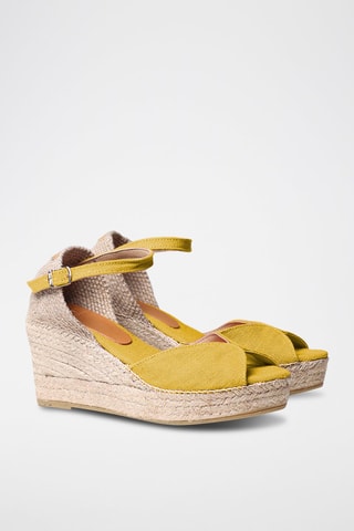 Alpargatas com cunha Lua-Nt - Preto - Amarelo