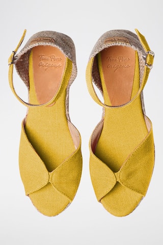 Alpargatas com cunha Lua-Nt - Preto - Amarelo