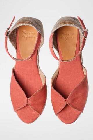 Alpargatas com cunha Lua-Nt - Preto - Vermelho