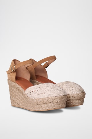 Sandálias com cunha Rebeca - Bege