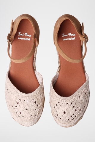 Sandálias com cunha Rebeca - Bege