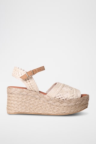Sandálias com cunha Renata - Bege