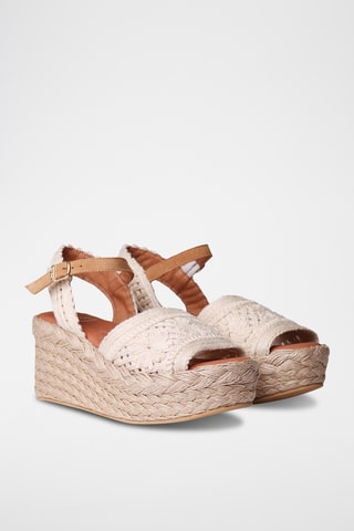 Sandálias com cunha Renata - Bege