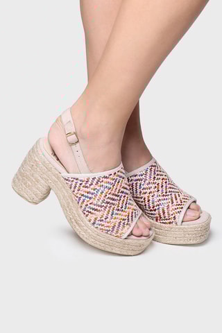 Sandálias com salto Katia-Ms - Bege - Multicor