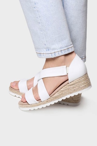 Alpargatas com cunha Branco - Branco