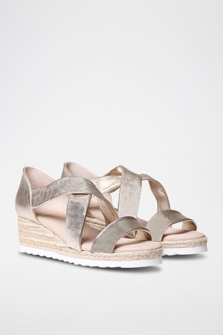 Alpargatas com cunha Branco - Bege