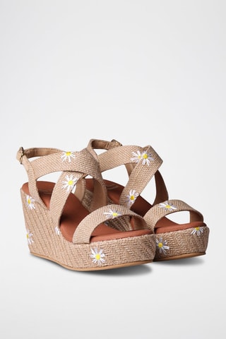 Sandálias com cunha Sidney - Bege - Bege