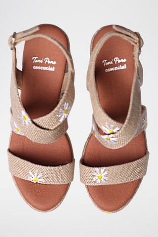 Sandálias com cunha Sidney - Bege - Bege