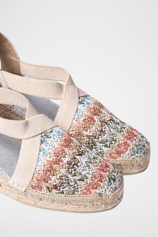 Alpargatas com cunha Bege - Multicor