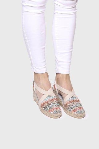 Alpargatas com cunha Bege - Multicor