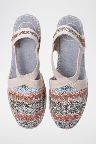 Alpargatas com cunha Bege - Multicor