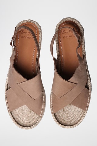 Sandálias com plataforma em couro Valentina - Preto - Toupeira