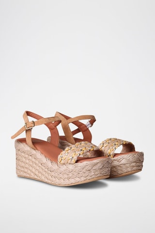 Sandálias com cunha Rosalia - Bege - Bege