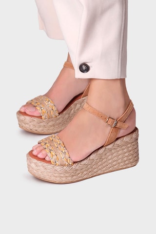 Sandálias com cunha Rosalia - Bege - Bege