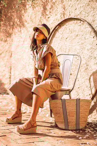 Sandálias com cunha Rosalia - Bege - Bege