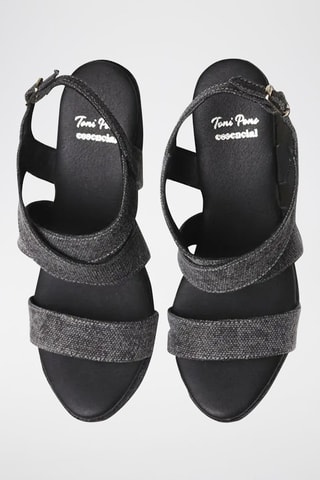 Sandálias com cunha Afra-Nu - Cinzento - Preto