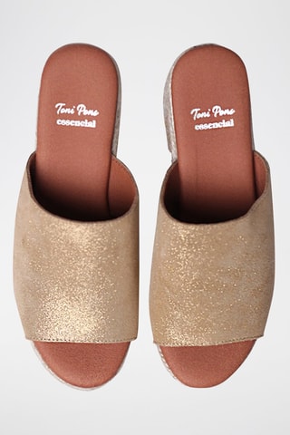 Mules com salto em couro Andrea - Preto - Bege