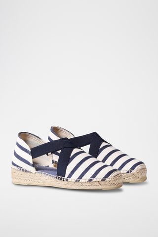 Alpargatas Estartit - Bege e azul-marinho