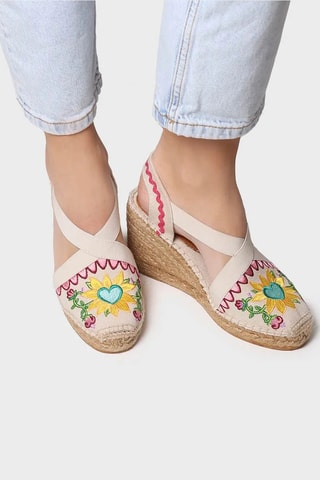 Alpargatas com cunha Gardenia - Bege