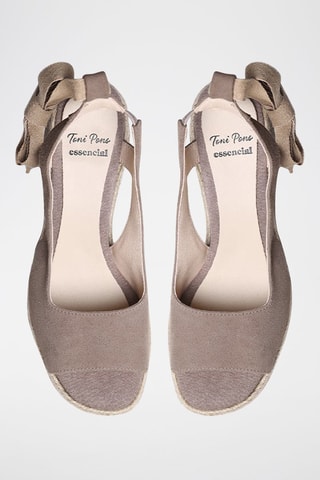 Alpargatas com salto em couro Kiva-A - Toupeira - Toupeira