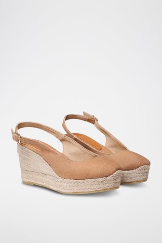 Alpargatas com cunha Bege - Castanho