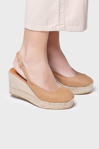 Alpargatas com cunha Bege - Castanho