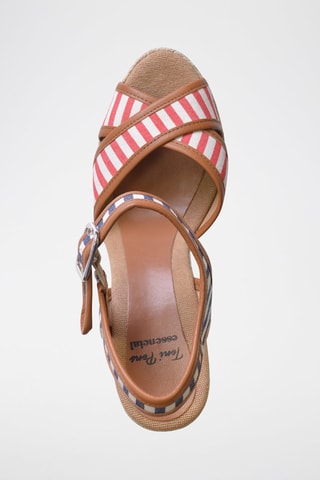 Alpargatas com cunha Bege - Azul-marinho