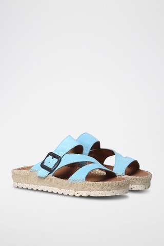 Mules em couro Bibi-A - Toupeira - Turquesa