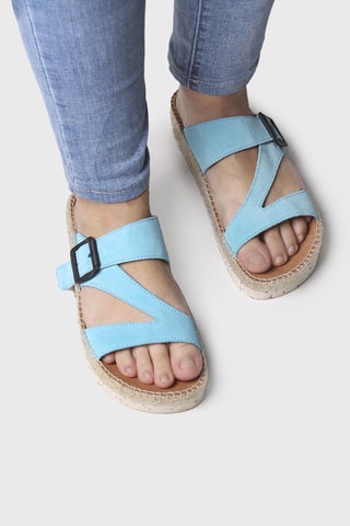 Mules em couro Bibi-A - Toupeira - Turquesa