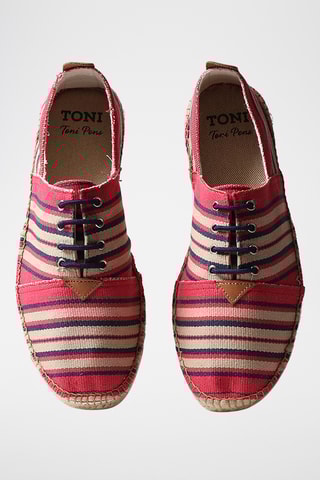 Alpargatas Dario - Bege, azul e vermelho