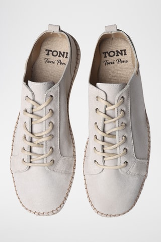 Sapatilhas em raspa de couro Declan - Bege