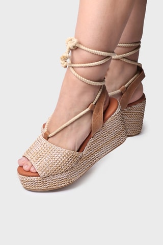 Sandálias com cunha Tamesis - Bege - Bege
