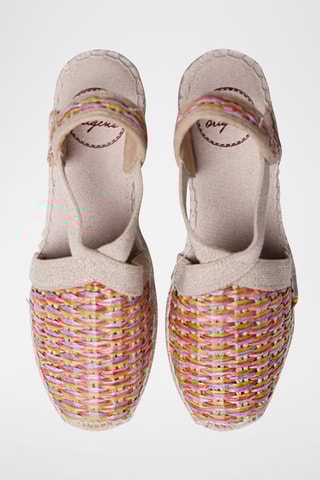 Alpargatas com cunha Terra-Cs - Bege e rosa - Multicor