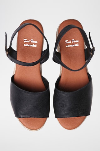 Sandálias de salto em couro Adrianna - Preto
