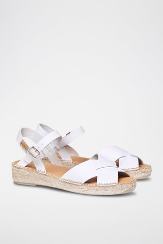 Sandálias em couro Esther - Branco - Branco