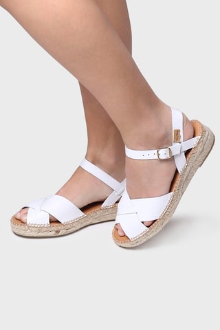 Sandálias em couro Esther - Branco - Branco