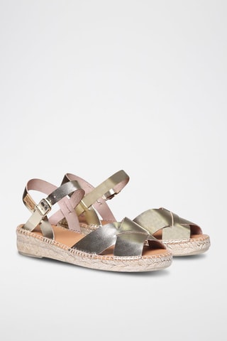 Sandálias em couro Esther - Branco - Bege