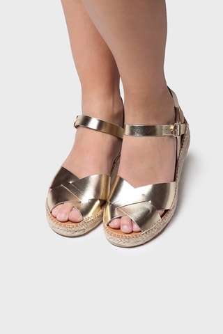 Sandálias em couro Esther - Branco - Bege