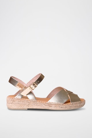 Sandálias em couro Esther - Branco - Bege